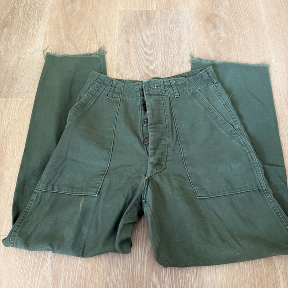 26” waist distressed green pants high rise unique - Picture 10 of 16